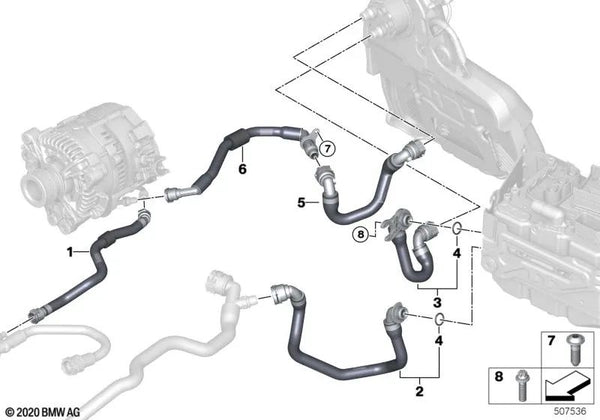 Conducción de avance del módulo de batería para BMW Serie 5 G30N, G31N, Serie 6 G32N (OEM 17129485214). Original BMW