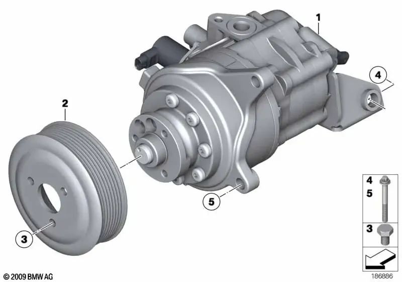 Polea para BMW Serie 7 F01, F02 (OEM 32427580770). Original BMW