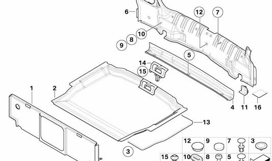 Trunk Screen Liner for BMW 3 Series E46 (OEM 51478236561). Original BMW