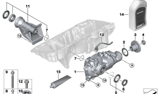 OEM differenziale anteriore 31509452640 per BMW G05, G06. BMW originale.