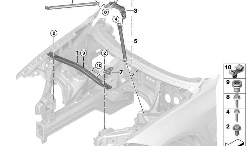 Barra transversal para BMW F15, F85, F16, F86 (OEM 51717327594). Original BMW.