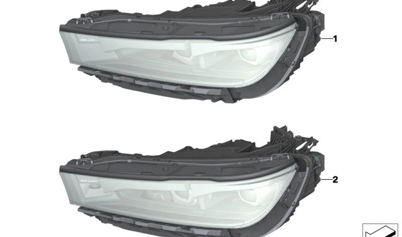 Left LED Headlight OEM 63119851805 for BMW i20. Original BMW.