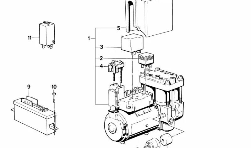 Relé de Control de Válvulas Hidroconjunto ABS para BMW E28, E24, E23, E32 (OEM 34511154228). Original BMW