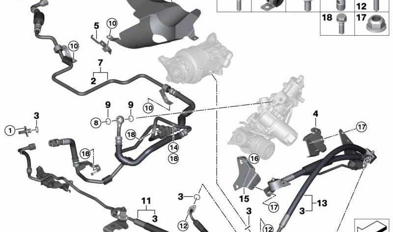 Manguera de Dilatación Adaptive Drive para BMW E70N, E71 (OEM 32416793400). Original BMW