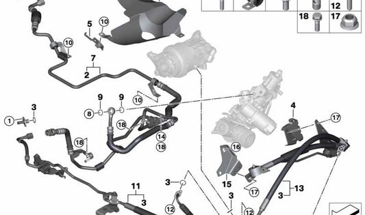 Manguera de Dilatación Adaptive Drive para BMW E70N, E71 (OEM 32416793400). Original BMW