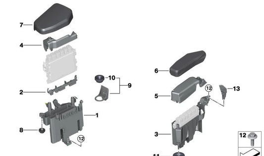 Adaptador para BMW X5 F95, G05, X6 F96, G06, X7 G07 (OEM 12908659970). Original BMW.