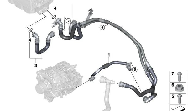 Cable de conexión para cargador de batería OEM 17128488040 para BMW G05, G18, F95, G06, F96, G07. Original BMW.