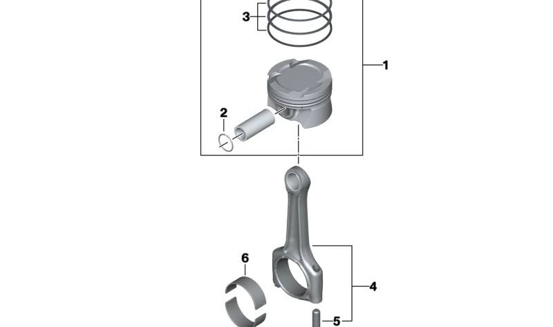 Juego de Biela para BMW Serie 5 G30, G31, Serie 7 G11, G12, X5 G05, X6 G06, X7 G07 (OEM 11248595081). Original BMW.