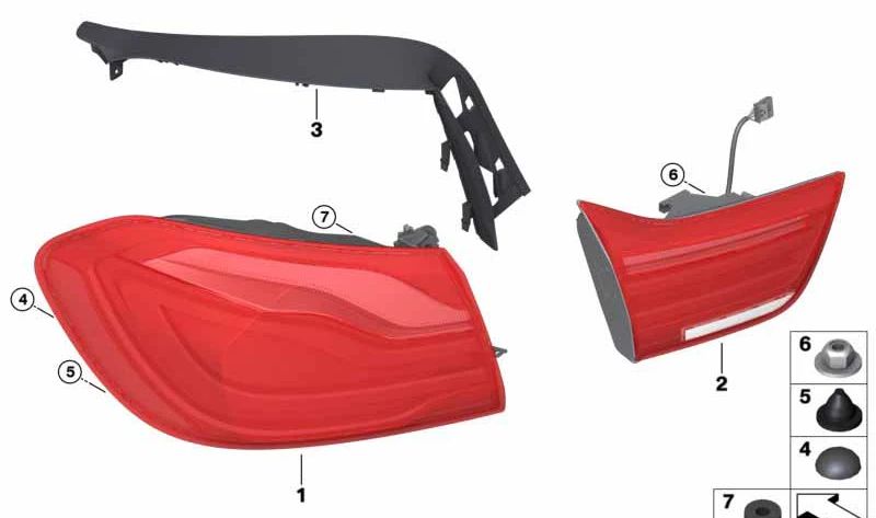 Rear right water channel cover for BMW F36N (OEM 51497474490). Original BMW