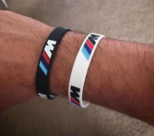 Pulsera De Goma/silicona Bmw Sport M Power Negro/blanco Pulseras Goma Y Muñequeras Sudadera