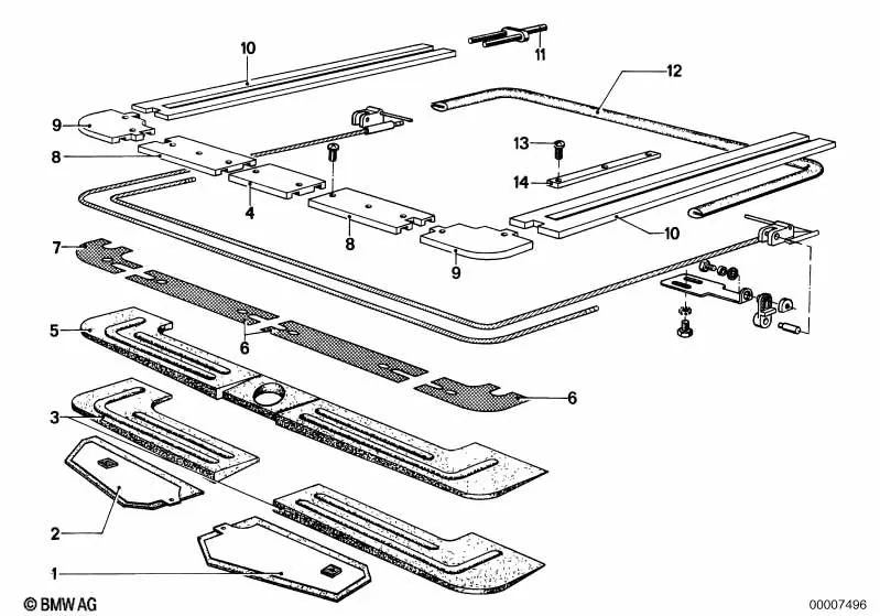 Right cover for BMW E12 (OEM 54129734166). Original BMW