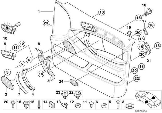 Cubierta Embellecedor Botón De Bloqueo Negro Para Bmw X5 E53. Original Recambios