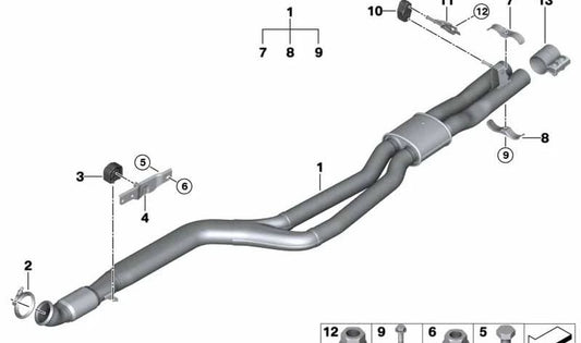 Tubo de Escape Silenciador Frontal para BMW F26 (OEM 18308648217). Original BMW