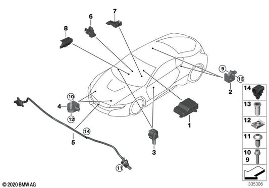 Clip für BMW E81, E82, E87, E88, E90, E91, E92, E93, I12, I15, X1 E84, X3 E83 (OEM 13537529766). Original BMW