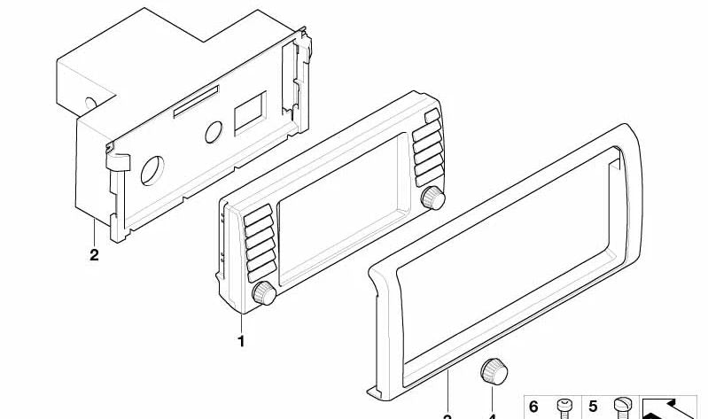 Carcasa Monitor de a Bordo para BMW X5 E53 (OEM 65526988771). Original BMW