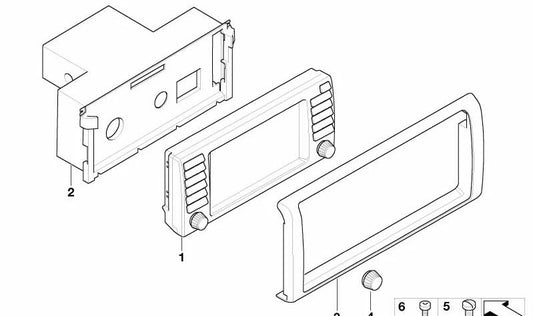 Carcasa Monitor de a Bordo para BMW X5 E53 (OEM 65526988771). Original BMW