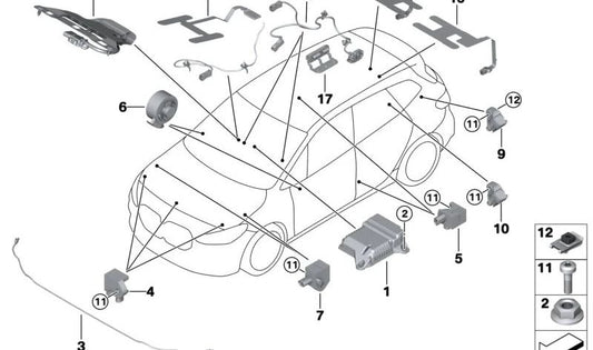 Modulo di controllo dell'airbag OEM 65775A75885 per BMW U06, U11. BMW originale