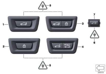 Interruptor De Portón Trasero Para Bmw Serie 3 5 6 7 X3 X5 Muchos Modelos . Original Recambios