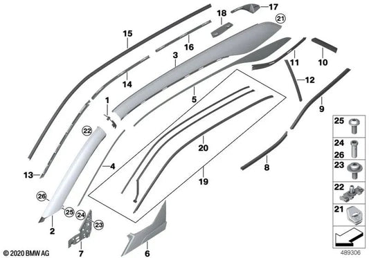 Stützenabdeckung für BMW i I01N (OEM 51137453552). Original BMW.