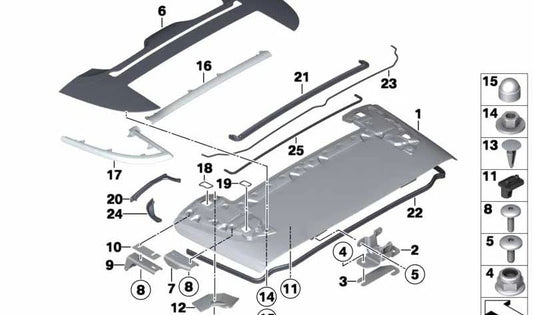 Embellecedor izquierdo OEM 51177242385 para BMW Serie 6 (F12, F13). Original BMW.