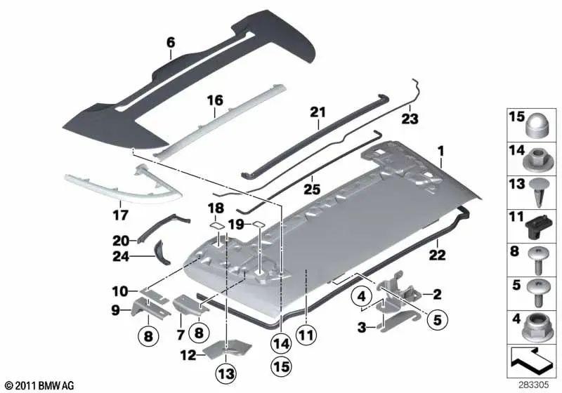 Soporte Derecho para BMW Serie 6 F12, F12N (OEM 51177248382). Original BMW.