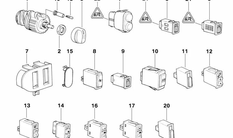 Light Switch for BMW 3 Series E36 (OEM 61311393394). Genuine BMW