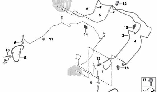 Tubo del freno OEM 34306879282 per BMW G29. BMW originale.