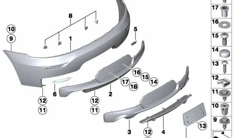 OEM 5112784396 Sensore PDC posteriore per BMW E89. BMW originale.