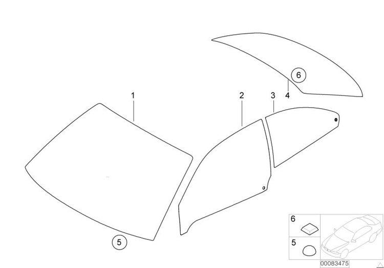 Ventana / Cristal Trasero Lateral Bmw E46 Compact. Original Recambios