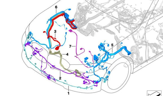 Juego de cables de reparación delantero derecho para BMW Serie 4 G26E (OEM 61115A54938). Original BMW.