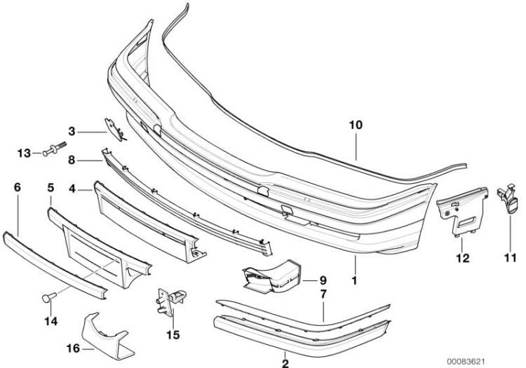 Base Soporte Matricula Delantera Para Bmw Berlina E38. Original Recambios