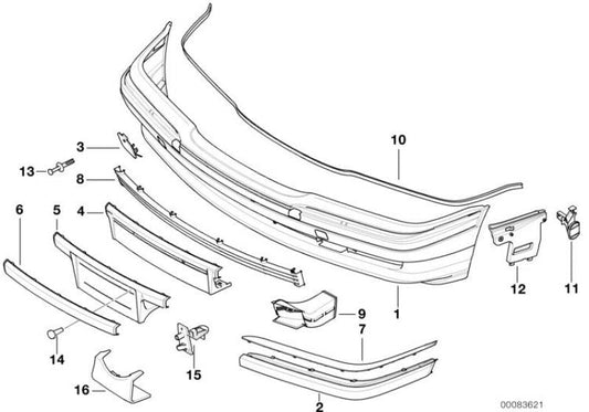 Base Soporte Matricula Delantera Para Bmw Berlina E38. Original Recambios