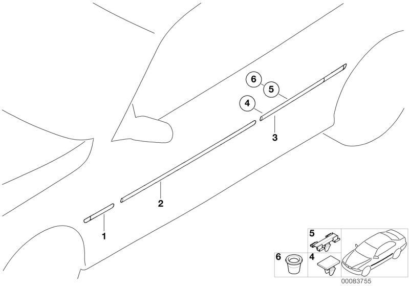 Molduras Listones Embellecedores Exteriores Para Bmw E46 Berlina/touring. Original Recambios