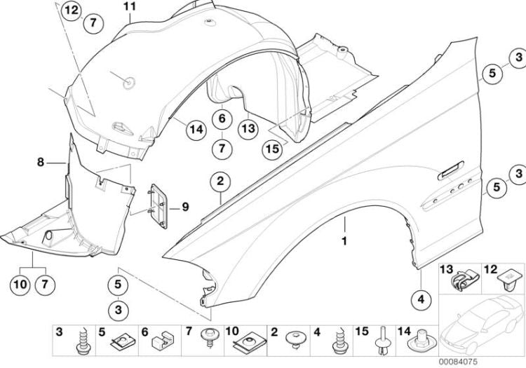 Cubierta Paso De Rueda Delantero Para Bmw E46 M3. Original Recambios