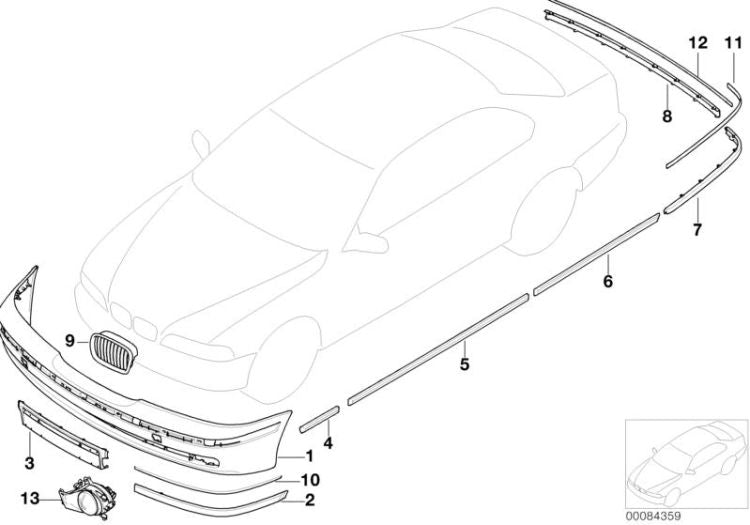 Riñonera / Rejilla Parrilla Delantera Para Bmw E39. Original Recambios