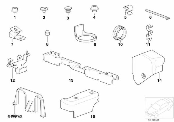 Cubierta para BMW E34, E32 (OEM 12521747044). Original BMW.