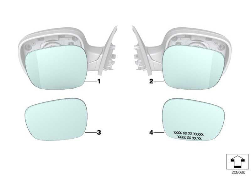 Cristal Espejo Gran Angular Para Bmw E83 . Original Recambios