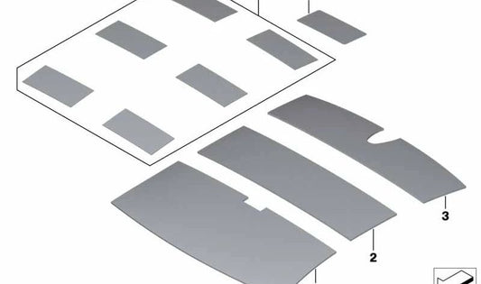 Aislamiento Acústico Techo Trasero para BMW Serie 7 F01, F02, F04 (OEM 51489112751). Original BMW