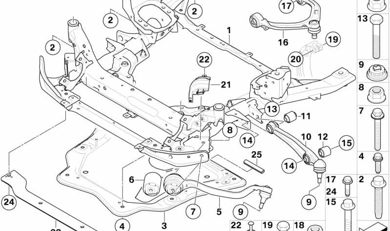 Cojinete de Goma del Brazo Oscilante para BMW X5 E70, X6 E71 (OEM 31106771194). Original BMW