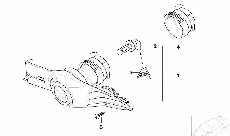 Luz antiniebla izquierda/derecha para BMW E65, E66. Original BMW.