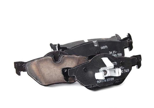 Non-asbestos brake pad repair kit for BMW E82, E88, E90, E90N, E91, E91N, E92, E92N, E93, E93N, E84 (OEM 34216790761). Genuine BMW