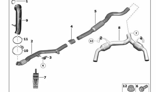 Pipe avant pour BMW F20, F21, F22, F23, F30, F31, F32, F33, F36 (OEM 18307633096). BMW d'origine