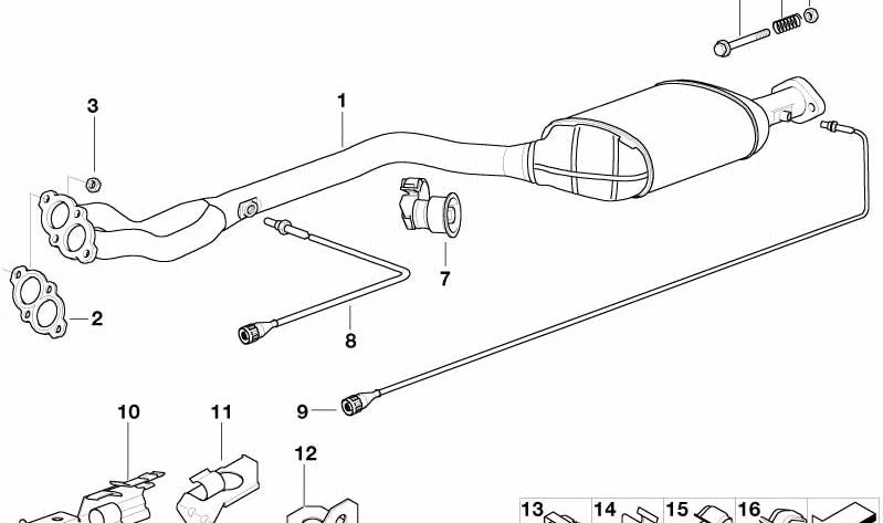 Tubo de escape para BMW E46, F30, F80 (OEM 18101435666). Original BMW