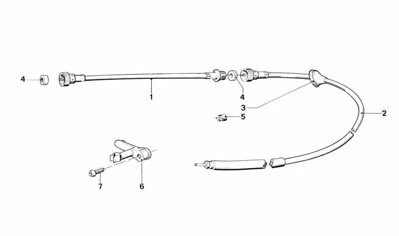 OEM Upper Speedometer Cable 62121357768 for BMW E12. Genuine BMW.