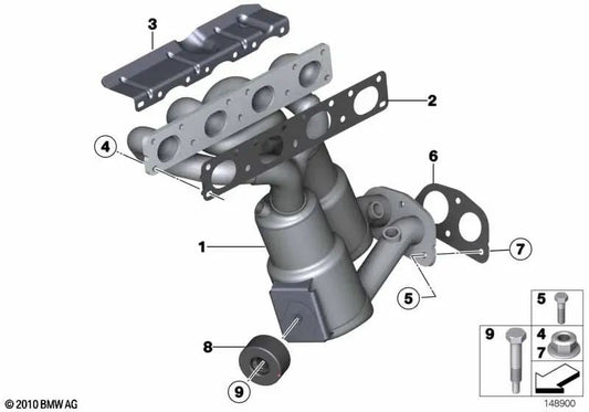 Junta plana para BMW Serie 3 E90 (OEM 18407548533). Original BMW