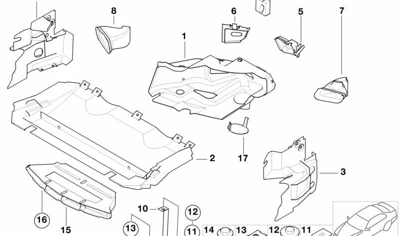 Conducto de aire derecho para varios modelos/series de BMW (OEM 51712268642). Original BMW