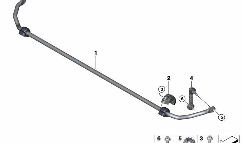 Estabilizador del Eje Trasero para BMW Serie 2 U06 (OEM 33506892721). Original BMW