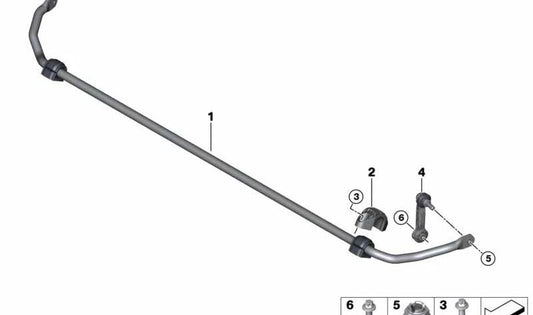 Rear Axle Stabilizer for BMW 2 Series U06 (OEM 33506892721). Original BMW