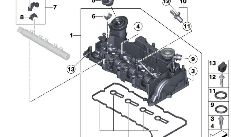 Sensor del árbol de levas para BMW E81, E82, E87N, E88, F20, F21, F22, E90, E91, E92, E93, F30, F31, F34, F32, F33, F36, E60N, E61N, F07, F10, F11, F06, F12, F13, F01N, F02N, E84, E83N, F25, F26, E70N, F15, E71, F16 (OEM 13627803093). Original BMW