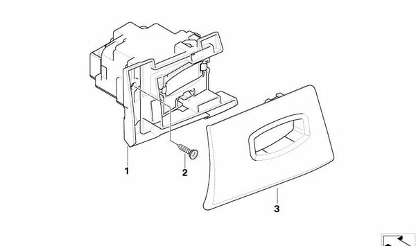 Tapa para ranura de llave electrónica OEM 66126945428 para BMW E90, E91, E92, E93. Original BMW.